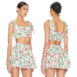 AGUA BENDITA X REVOLVE Rhea Crop Top Cooper Skirt Set Women’s Size S/M Conga